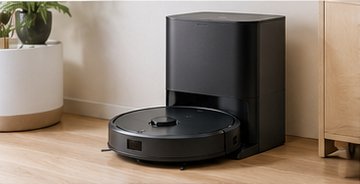 Saugroboter mit Absaugstation an einer Wand